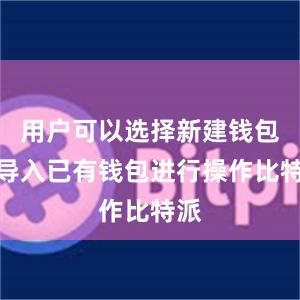 用户可以选择新建钱包或导入已有钱包进行操作比特派