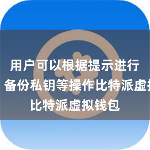 用户可以根据提示进行注册、备份私钥等操作比特派虚拟钱包